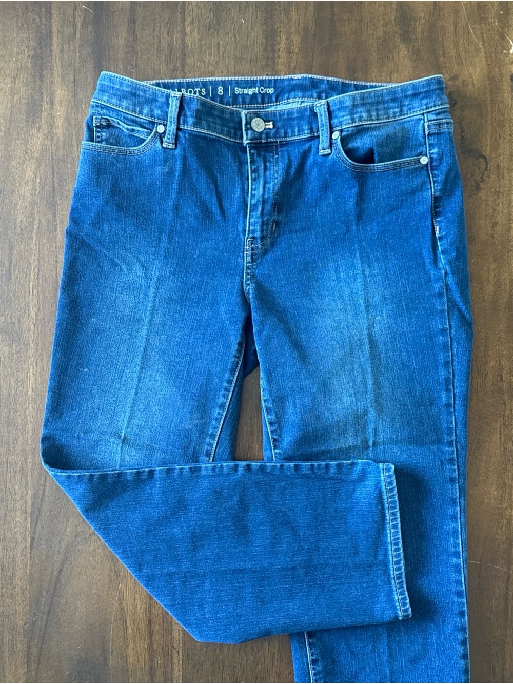 Talbots Women's Straight Crop Jeans Size 8 Blue Denim Casual Chic 24" inseam